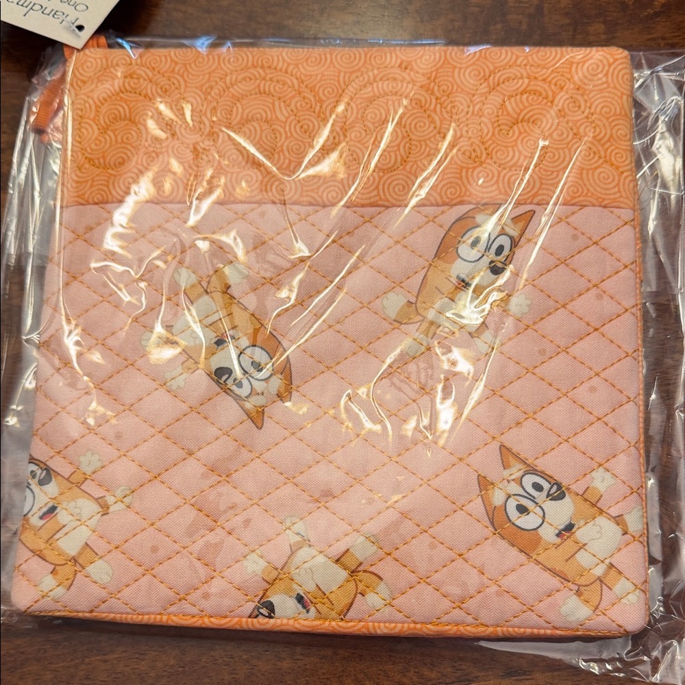 Quilted Orange Bingo Potholder Bluey
